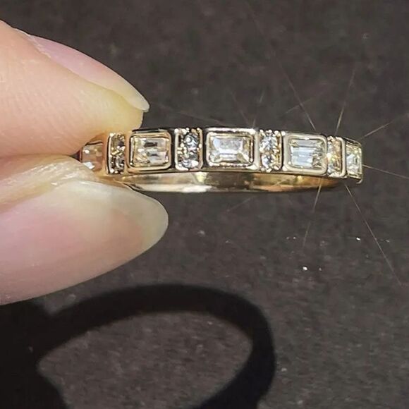 3pcs Elegant Stacking Rings 14k Plated Paved Shining Zirconia - Picture 5 of 7